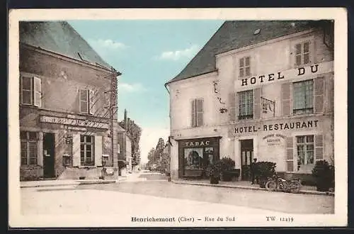 AK Henrichemont, Rue du Sud avec Hôtel et Restaurant