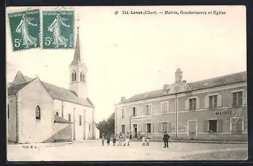 AK Levet, Mairie, Gendarmerie et Église