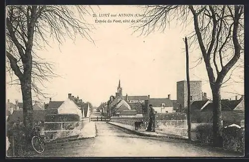 AK Lury-sur-Arnon, Entrée du Pont, côté de Chéry