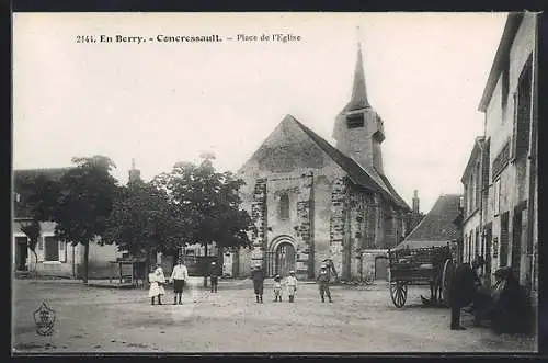 AK Concressault, Place de l`Église en Berry