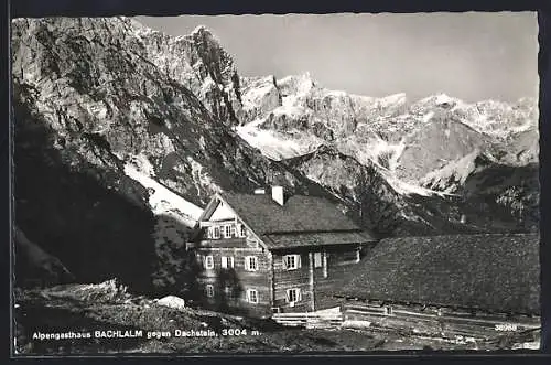 AK Bachlalm-Alpengasthaus, Berghütte gegen Windlegerspitze