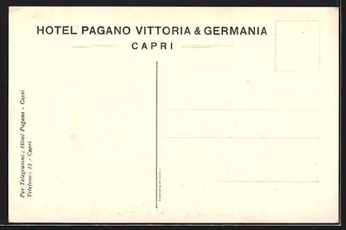 AK Capri, Panorama mit Hotel Pagano Vittoria & Germania