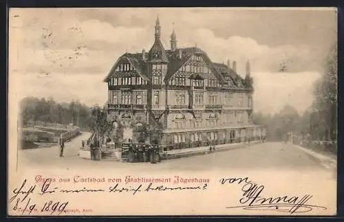 AK Karlsbad, Hotel-Restaurant Jägerhaus