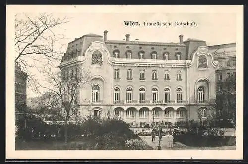 AK Wien, Französische Botschaft am Schwarzenbergplatz 12