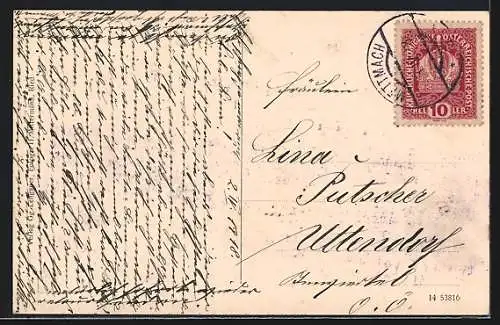 AK Mettmach /O.-Oe., Totalansicht übers Feld