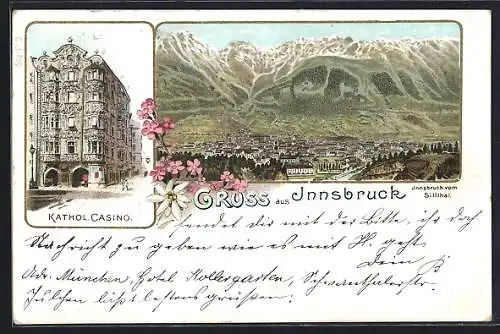 Lithographie Innsbruck, Kathol. Casino, Panorama