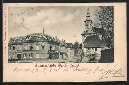 AK Gr.-Siegharts, Blick zur Kirche