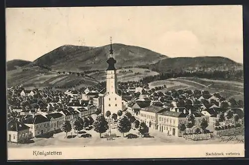 Künstler-AK Königstetten, Ortsansicht mit der Kirche