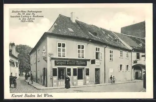 AK Baden bei Wien, Bäckerei Leopold Zinober