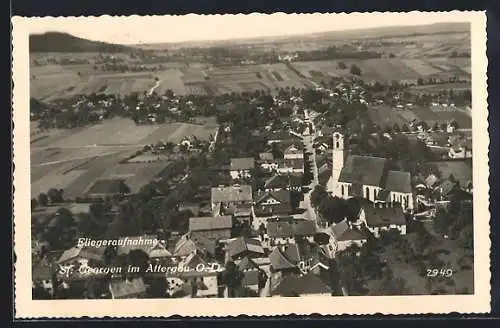 AK St. Georgen im Attergau, Fliegeraufnahme mit Kirche