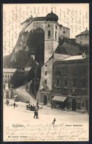 AK Kufstein, Blick auf den Oberen Stadtplatz