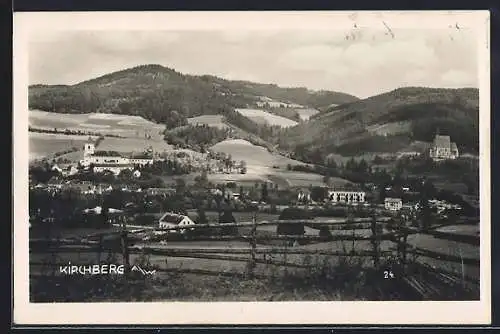 AK Kirchberg, Panorama mit Kirche