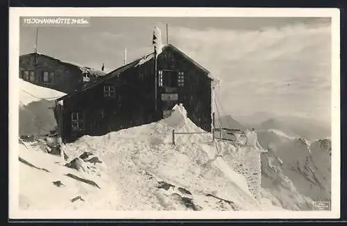 AK Johannhütte, Ansicht im Schnee