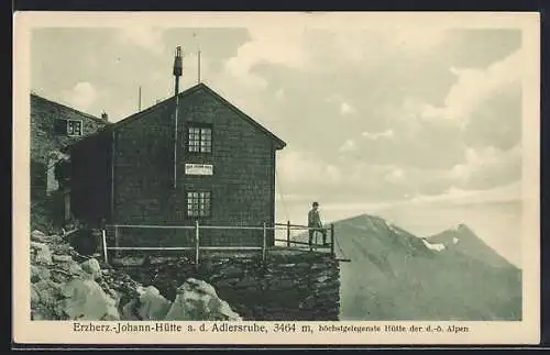 AK Erzherz.-Johann-Hütte, Ansicht an der Adlersruhe