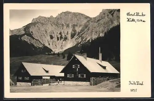 AK Oberst Klinke-Hütte, Ansicht am Bergmassiv