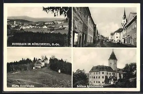 AK Rohrbach, Gesamtansicht, Strassenpartie, Schloss Sprinzenstein