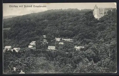 AK Dörfles, Ortsansicht mit Schloss Ernstbrunn