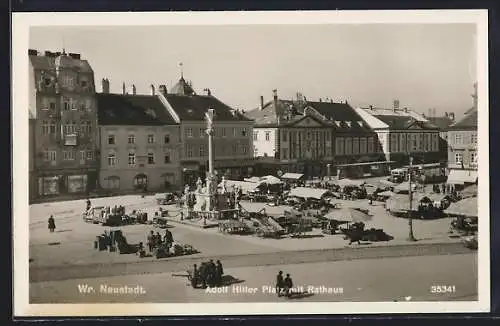 AK Wiener Neustadt,  Platz mit Rathaus