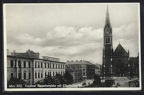 AK Wien, Kardinal Rauscherplatz mit Elisabethspital