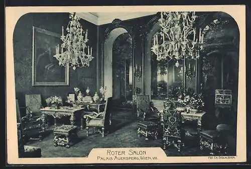 AK Wien, Palais Auersperg, Roter Salon