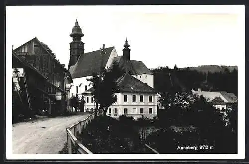 AK Annaberg, Ortsansicht mit Kirche