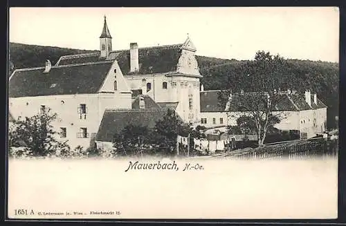 AK Mauerbach /N.-Oe., Ortspartie an der Kirche