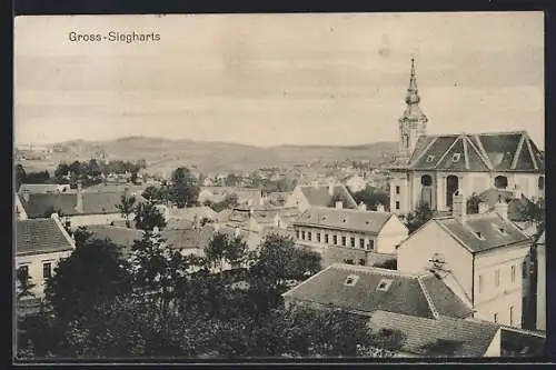 AK Gross-Siegharts, Teilansicht aus der Vogelschau