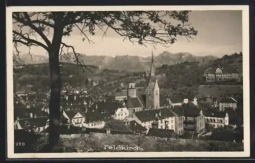 AK Feldkirch, Ortsansicht aus der Vogelschau