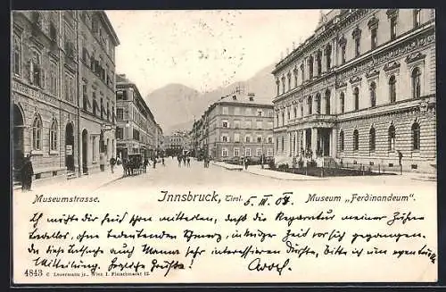 AK Innsbruck, Museum Ferdinandeum in der Museumstrasse