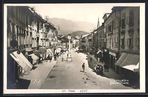 AK Villach, Hauptplatz mit Hotel Post