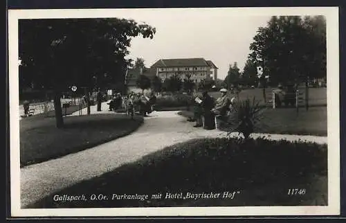 AK Gallspach /O. Oe., Parkanlage mit Hotel Bayrischer Hof