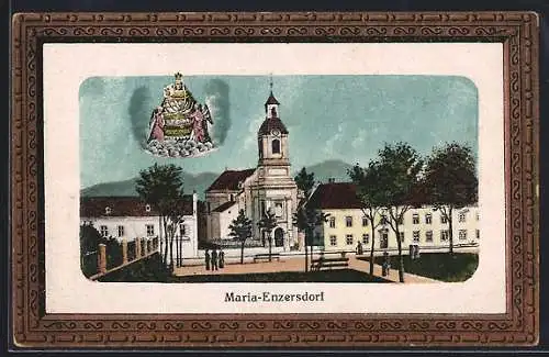 AK Maria-Enzersdorf, Marienbild, Blick auf die Kirche