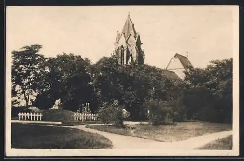 AK Deutsch-Altenburg, Blick auf die Kirche