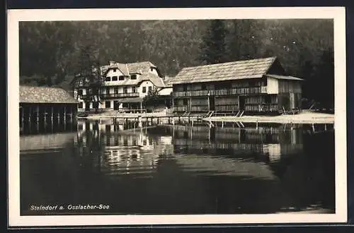 AK Steindorf a. Ossiacher-See, Teilansicht vom Wasser aus