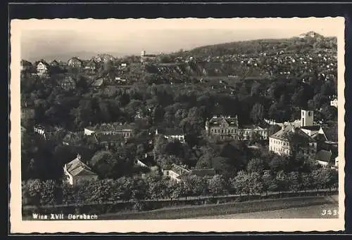 AK Wien, Dornbach, Ortsansicht aus der Vogelschau