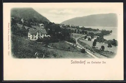 AK Sattendorf, Ortsansicht mit Ossiacher See