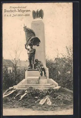 AK Deutsch-Wagram, Partie am Kriegerdenkmal