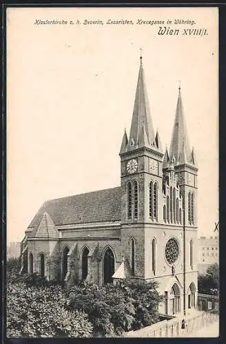 AK Wien, Währing, Klosterkirche z. h. Severin, Lazaristen, Kreuzgasse