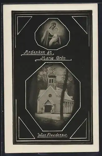 AK Wien, Freudenau, Kapelle Maria Grün und Marienbild