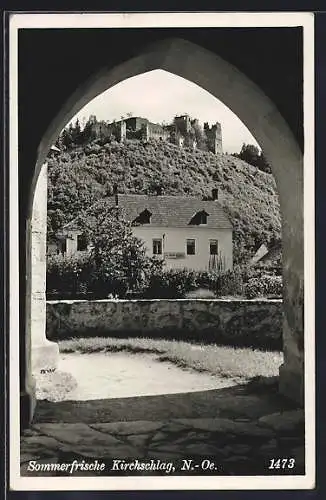 AK Kirchschlag /N.-Oe., Blick zur Burgruine