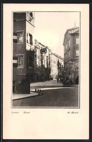 AK Innsbruck, Strassenpartie in der Altstadt