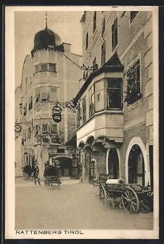 AK Rattenberg, Strassenpartie mit Gasthaus