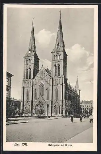 AK Wien, Bebelplatz mit Kirche