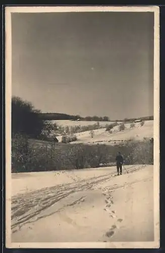 AK Gablitz /N.-Oe., Hochramalpe, Skifahrer in Schneelandschaft