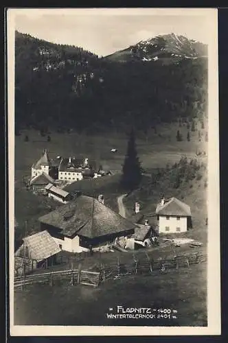 AK Fladnitz /Kärnten, Ortsansicht mit Wintertalernock aus der Vogelschau