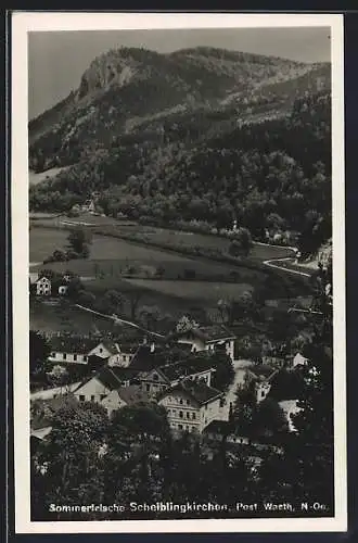 AK Scheiblingkirchen /Warth, Ortsansicht mit Bergspitze aus der Vogelschau