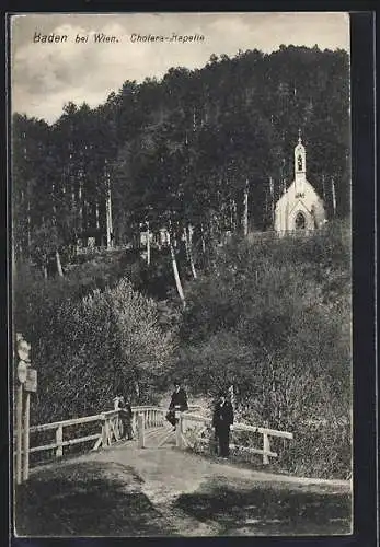 AK Baden bei Wien, Cholera-Kapelle mit Brücke