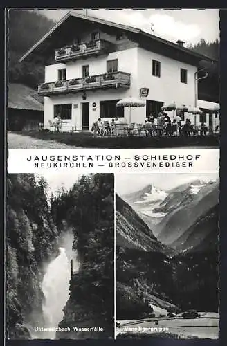 AK Neukirchen, Jausenstation Schiedhof, Untersulzbach Wasserfälle, Venedigergruppe