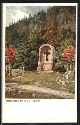 Künstler-AK sign. Hugo Darnaut: Heldendenkmal in der Walster