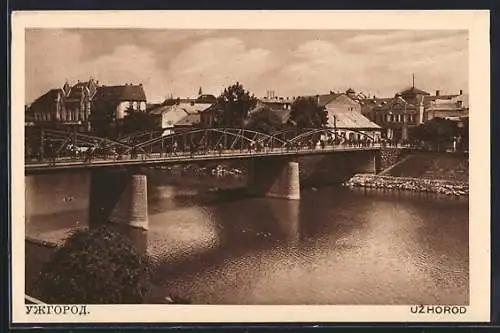 AK Uzhorod, Flusspartie mit Brücke